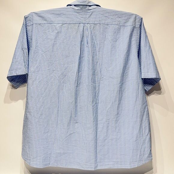 NWT $110 Polo Ralph Lauren Untucked Blue SS Button Shirt Crinkle Cotton Men 3XB - Picture 5 of 7